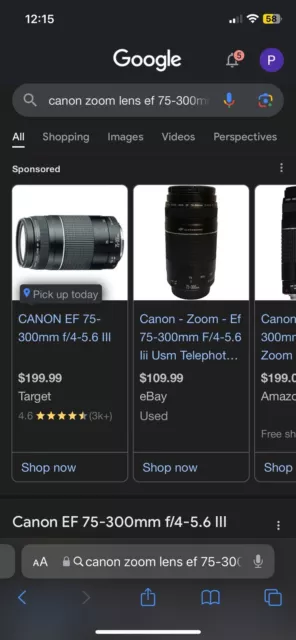 Canon EF 75-300mm f/4-5.6 III Telephoto Zoom Lens