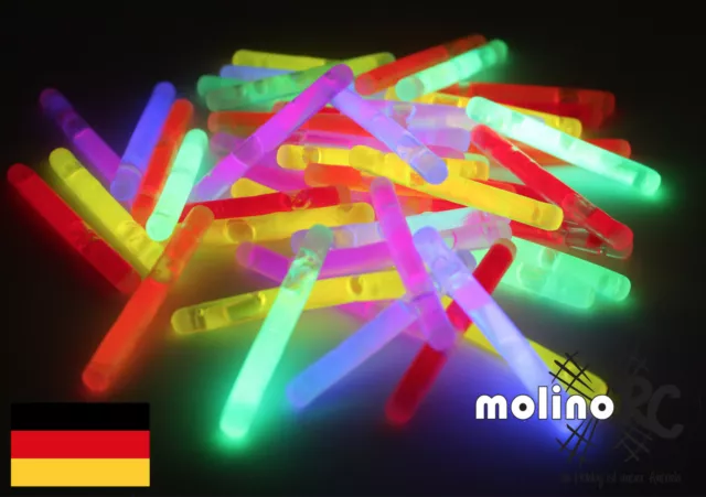 50x Mini Knicklichter, Dream Glow, Leuchtstäbe, Bissanzeiger, Glowsticks, Party