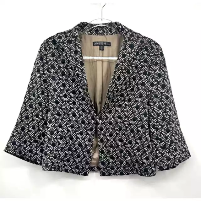 Lafayette 148 New York Women's Black Geometric Long Sleeve Blazer Jacket Size 6