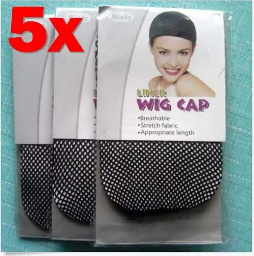 Hair Elastic Wig Cap Fishnet Liner Weaving Mesh Stocking Sleep Net Black