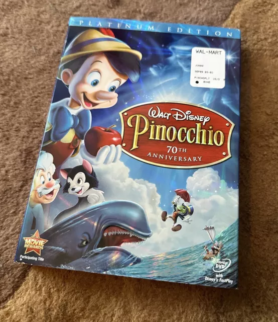 Disney Pinocchio (DVD 2009 2-Disc 70th Anniversary Platinum Edition) NEW SEALED
