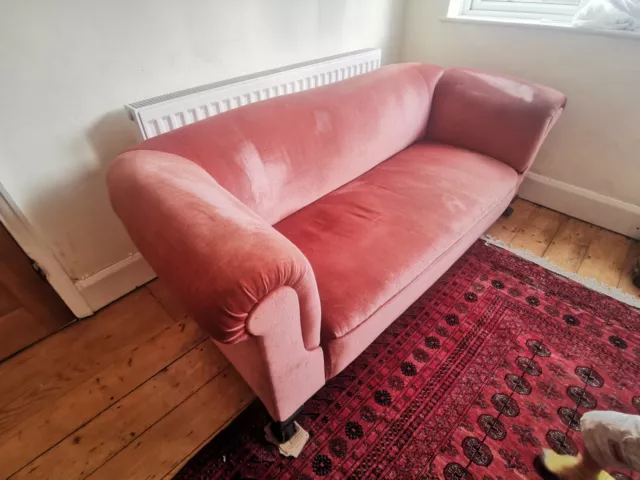 Antique Victorian 3 Seat Vintage Drop-arm Sofa