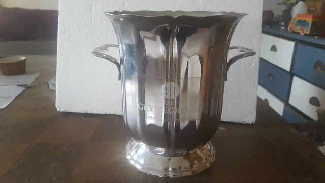 VINTAGE SEAU À champagne inox GUY DEGRENNE orfèvrerie Made in France Doré à l'or EUR 39,00 - FR