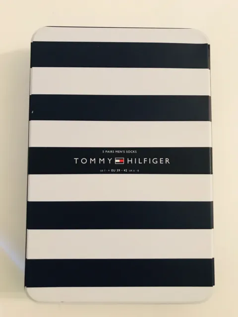 Tommy Hilfiger 5 paires de chaussettes pour hommes Royaume-Uni 6-8 - avec étain - cadeau d'anniversaire de Noël