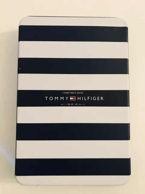Tommy Hilfiger 5 paires de chaussettes pour hommes Royaume-Uni 6-8 - avec étain - cadeau d'anniversaire de Noël