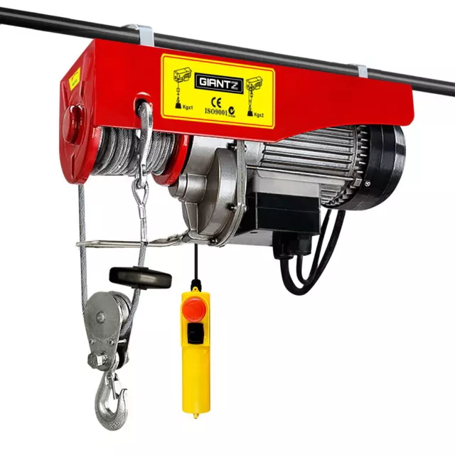 Giantz Electric Hoist Winch Crane 400/800KG Rope Tool Remote Chain Lifting Cable