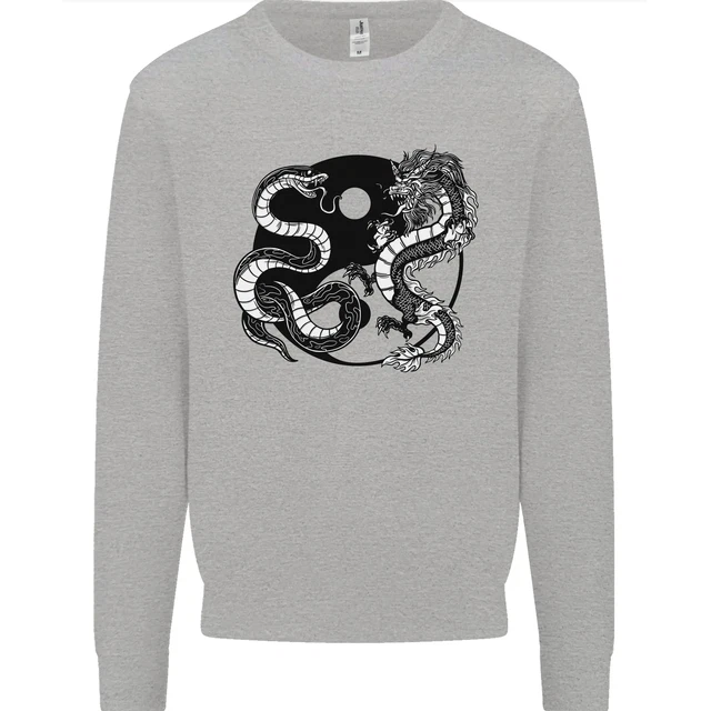 Yin Yang Dragons Japan Japanese Mens Sweatshirt Jumper