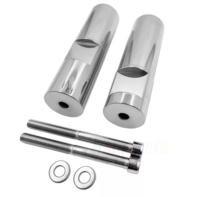 Chrome Frame Slider Crash Protector Aluminum Heavy For 06-08 Kawasaki ZX14 14R