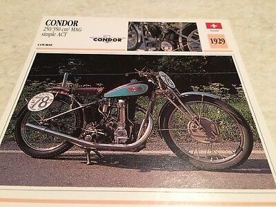 Condor 850 Spezial Duplex 1932 Carte moto Collection Atlas Suisse 