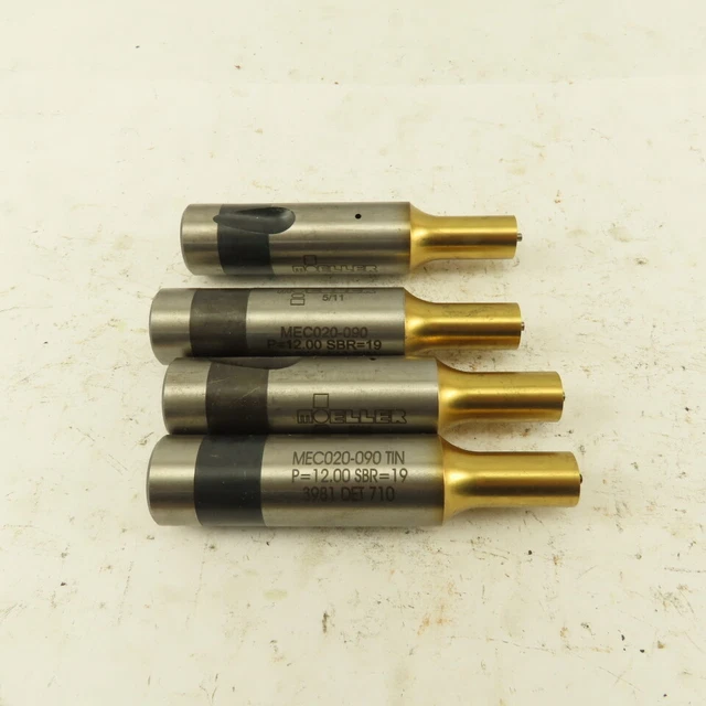 Moeller MEC020-090 TiN Coated Metal Ejector Punch P=12.00mm SBR=19 Lot Of 4