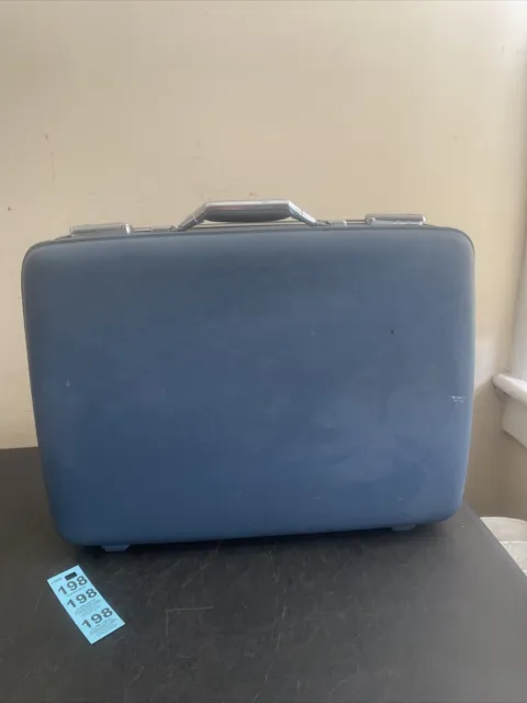 Vintage American Tourister Tiara Blue Suitcase Hard Shell Luggage *No Key*