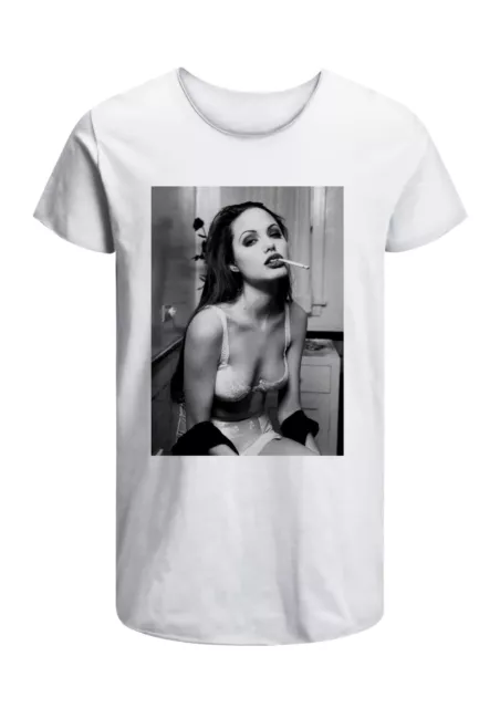 T-Shirt Angelina Jolie Uomo Abbigliamento 100% Cotone Taglia dalla S a XXL
