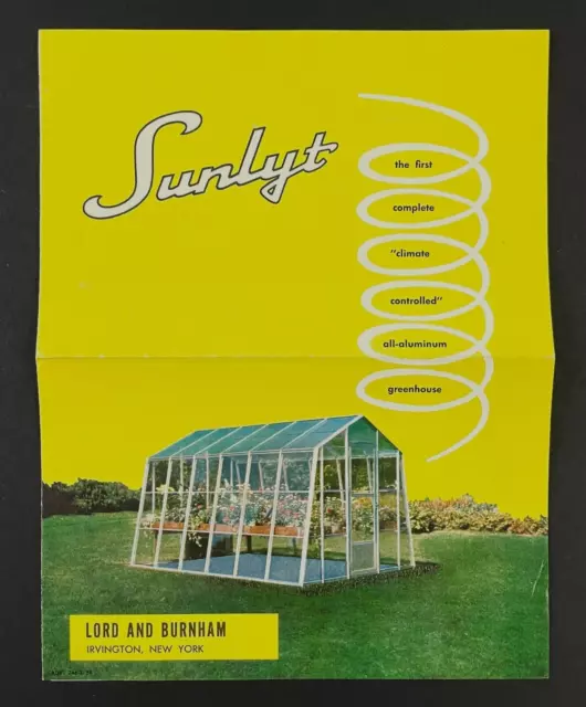1958 Sunlyt Greenhouses Lord And Burnham Irvington New York VTG Advert Brochure