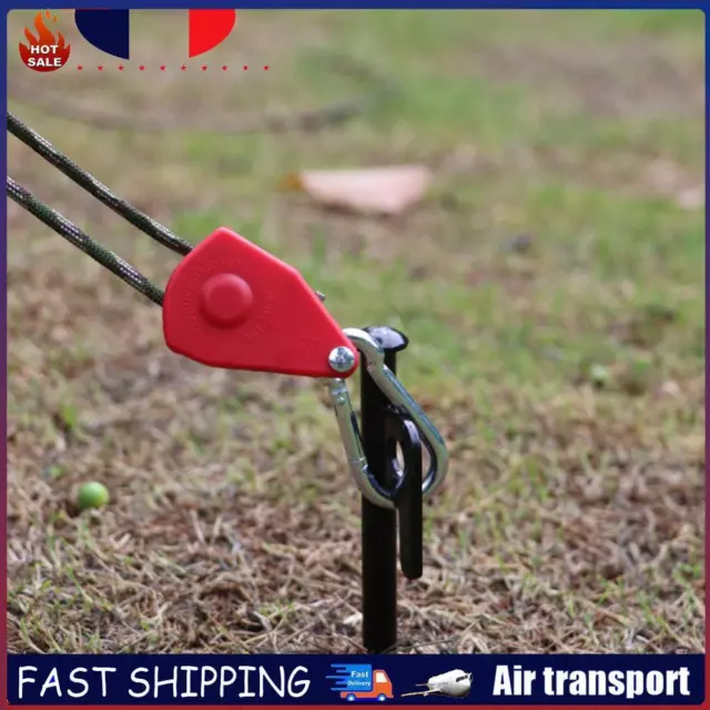 Rope Hanger Adjustable Cord Adjuster Fastener for Camping Canopy (Red) FR