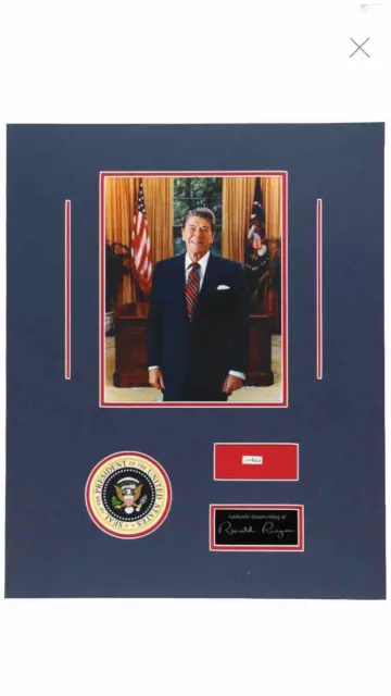 Ronald Reagan Hand Written Word Custom Matted 16"x20" COA BECKET