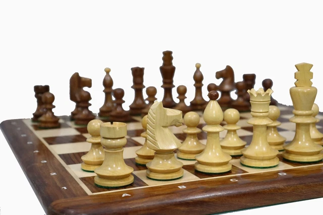 Combo Chess Pieces & 19" Board Reproduced Romanian-Hungarian Tournament Weighted