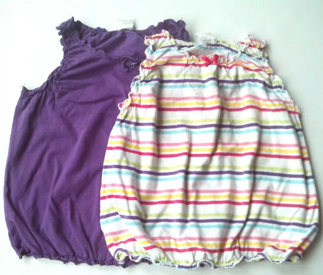 2x Top Gr.86 H&M 100% baumwolle lila weiß bunt gestr oa shirt set baby sommer