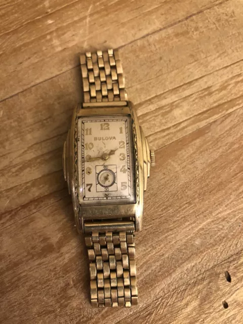 Orologio Vintage Bulova Da Uomo Riempito Oro 10K 10AX con Cinturino 12K