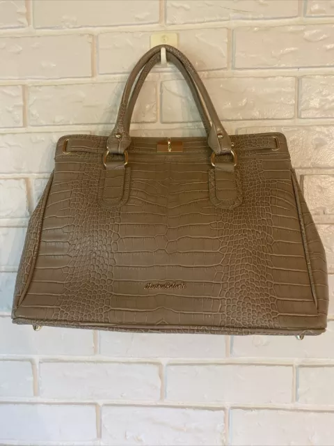 MARINA GALANTI Croc Embossed Leather Crossbody Luxury Handbag MADE IN ITALY