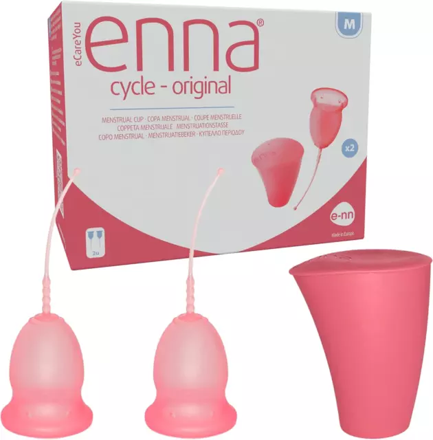 Enna Cycle - 2 Copas Menstruales Y Caja Esterilizadora, Talla M