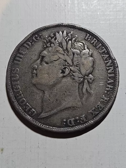 King George IV Crown Coin 1822 Fair Condition Antique Sterling Silver