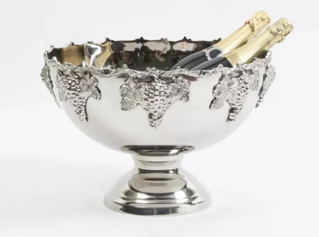 Victorian style Silver Plated Punch Bowl  Ice Bucket Champagne/Wine Cooler Grape