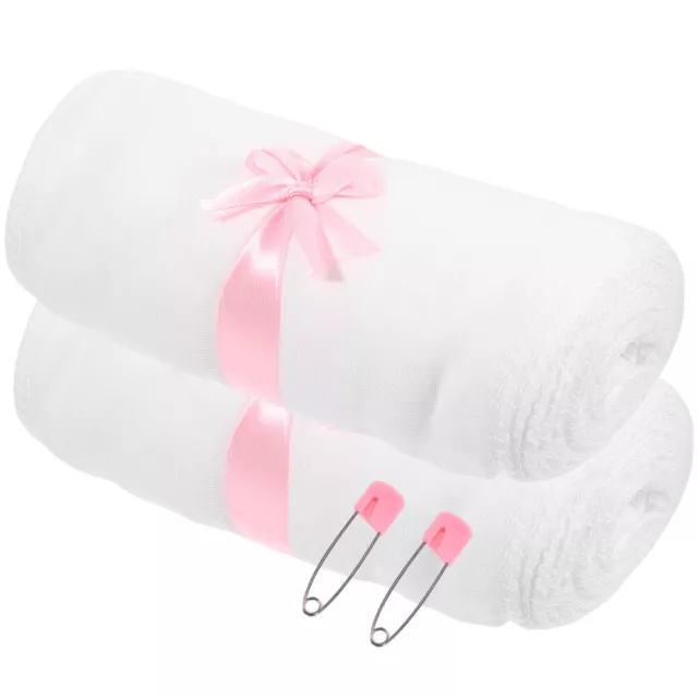 2 Rolls Postpartum Belly Band Gauze Cotton Maternity Recovery (White L)