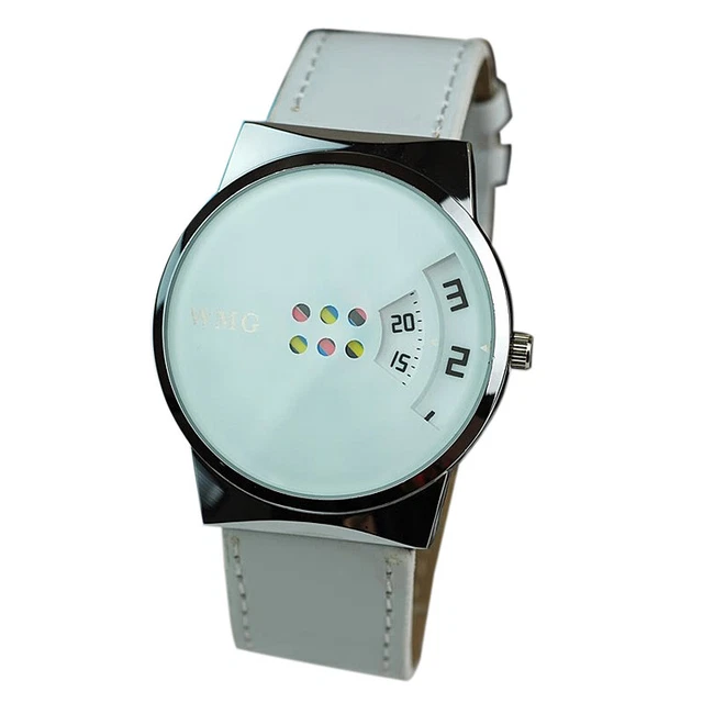 Creative Colorful Carousel Scale Pu Leather Belt Ladies Watches WE