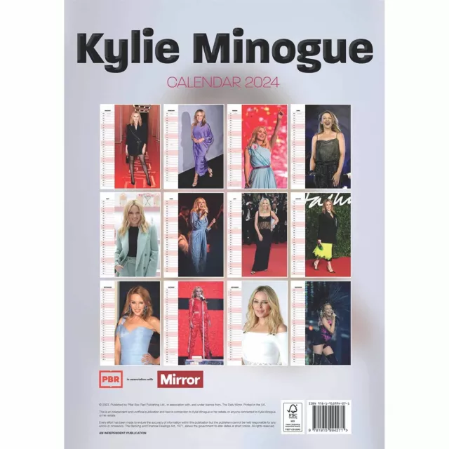 Kylie Minogue A3 Calendar 2024 - Entertainment - Month To View 3