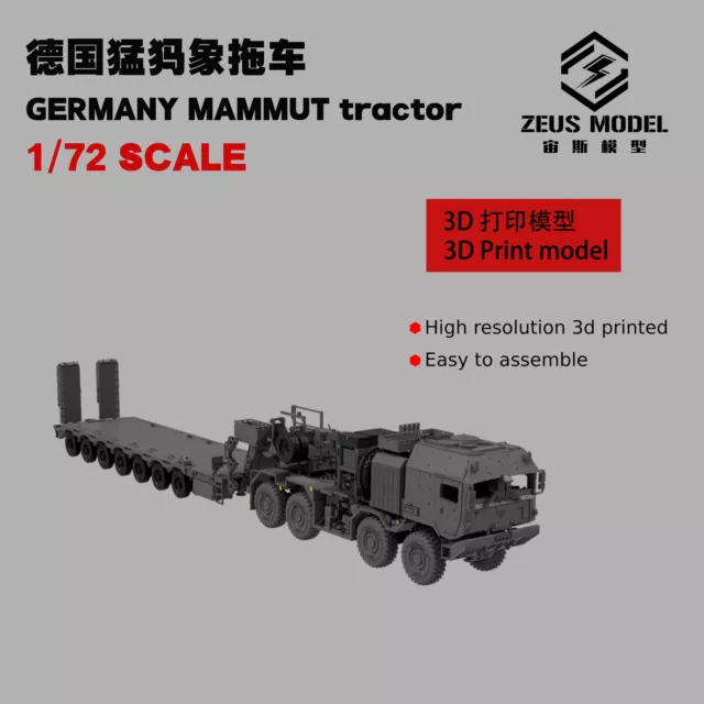 1/144 /72 /87  resin Germany Mammut Tractor  3D Printed  model kit /new 2