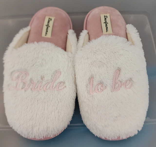 Dearfoams Bride-To-Be Slippers, Sz L, NWOB