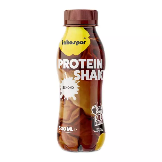 inkospor Protein Shake, 12 x 500 ml Flasche, Schoko