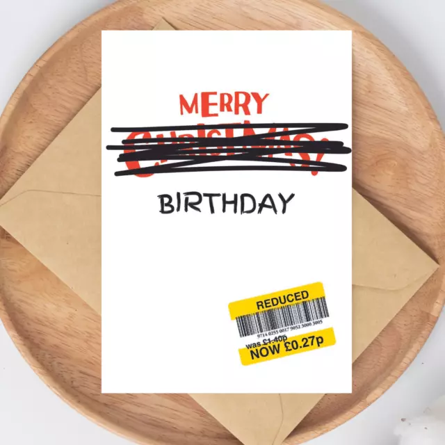 Birthday Card, Reduced Sticker Birthday Card, Funny Birthday Card