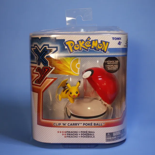 Pokemon 2" Plastic Toy Action Figure Clip n Carry - Pikachu and Pokeball Set