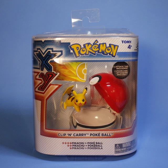 Pokemon 2" Plastic Toy Action Figure Clip n Carry - Pikachu and Pokeball Set