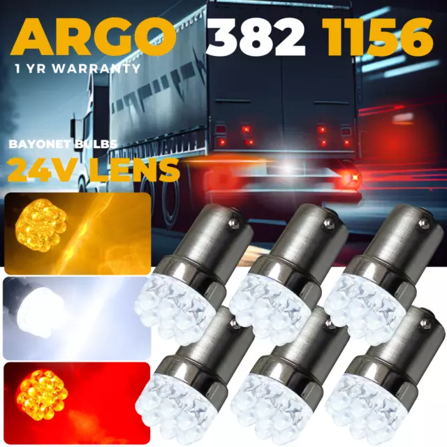 382 P21w Ba15s Led Reverse White 1156 Amber Indicator Red Brake Light 24v Bulbs