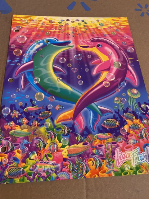 Lisa Frank 2 Pocker Folder for 3 Ring Binder Dancing Dolphins
