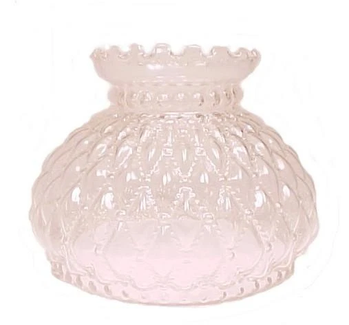 Student Lamp Shade 7" Diamond Quilted Pink Glass Chandelier Desk Table Pole Wall