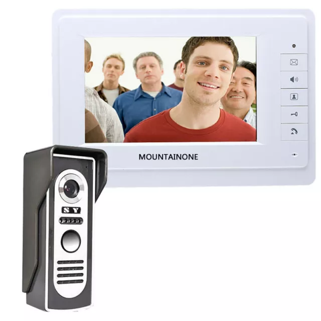 7" TFT LCD Monitor Wired Color Video Door Phone Doorbell Home Intercom System