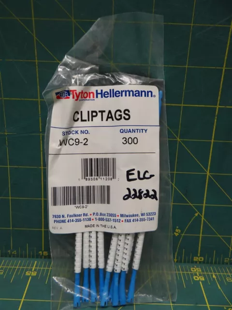 Hellermann Tyton Clip-Tags Wire Marker Number "2" *Lot of 300* 16ga to 10ga