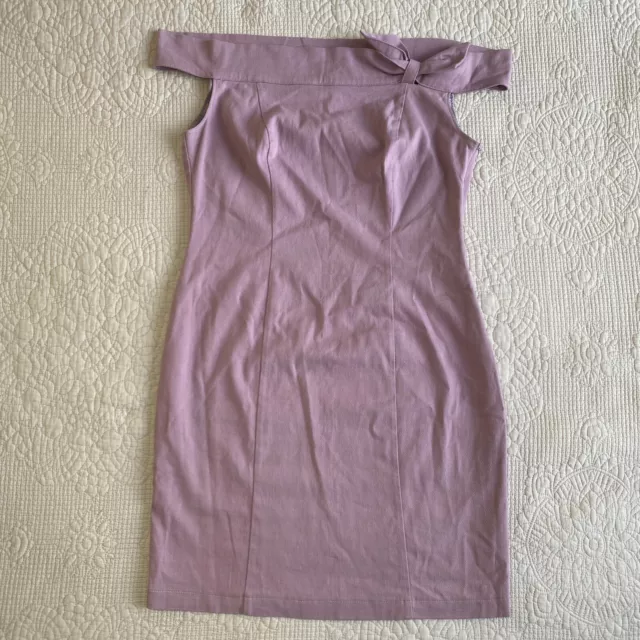 RED VALENTINO Lavender Off Shoulder Tie Dress Sz 48