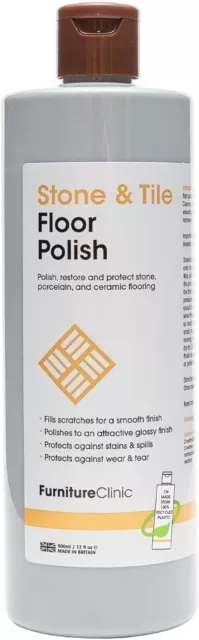 Stone & Tile Floor Polish - Polishes to a Glossy Sheen - Protects against Stains