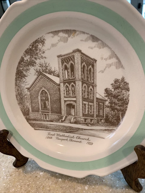 Newport Vermont First Methodist Church Plate 1866 To 1959