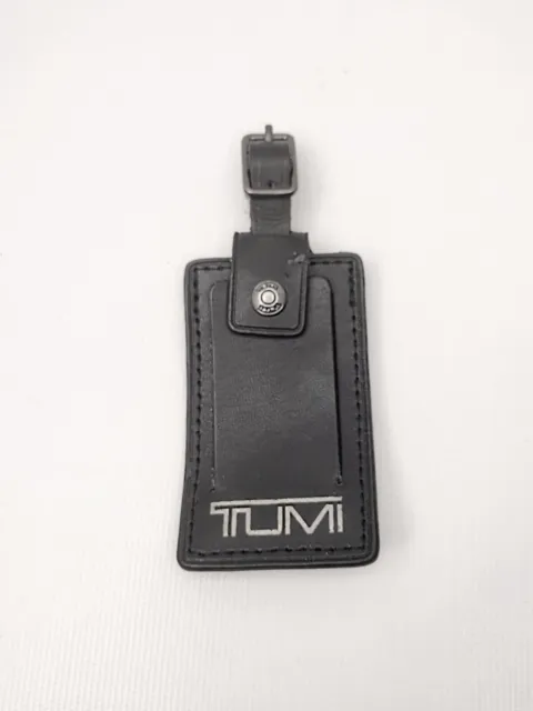 TUMI Leather Luggage Bag Backpack Name Tag, Black