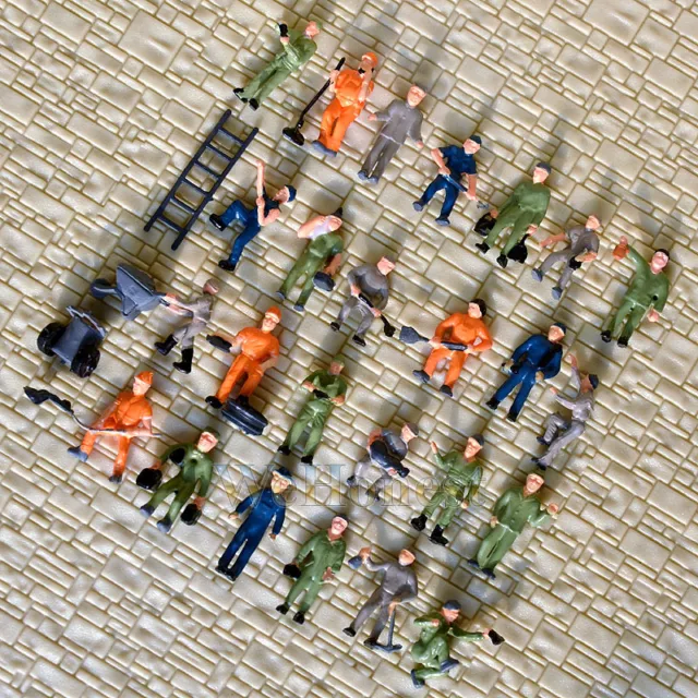 75 pcs HO scale 1:87 well Painted Railway Workers / Figures ( 25 poses)