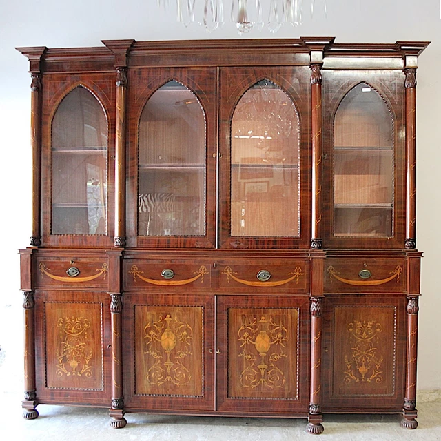 CREDENZA ANTICA MOBILE libreria grande vetrina d'epoca stile 800