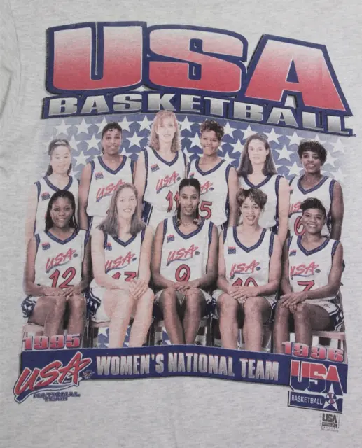 Vintage 95-96 USA Basket Donna Nazionale Squadra Pro-player T-Shirt Raro ~ Medio