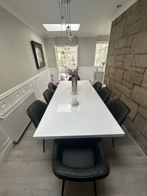 Dwell White Gloss Extending Dining Table 6-8 Seater