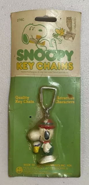 Vtg Peanuts Snoopy Key chain Charles Schultz Peanuts  Oktoberfest holding Beer