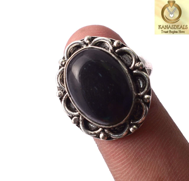 Black Onyx Plated Ring Sensational Jewellery 6 GM Value-Priced @1.99-71487